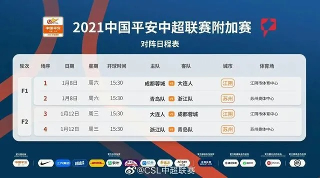 中超联赛2021赛程表调整，延期情况一览